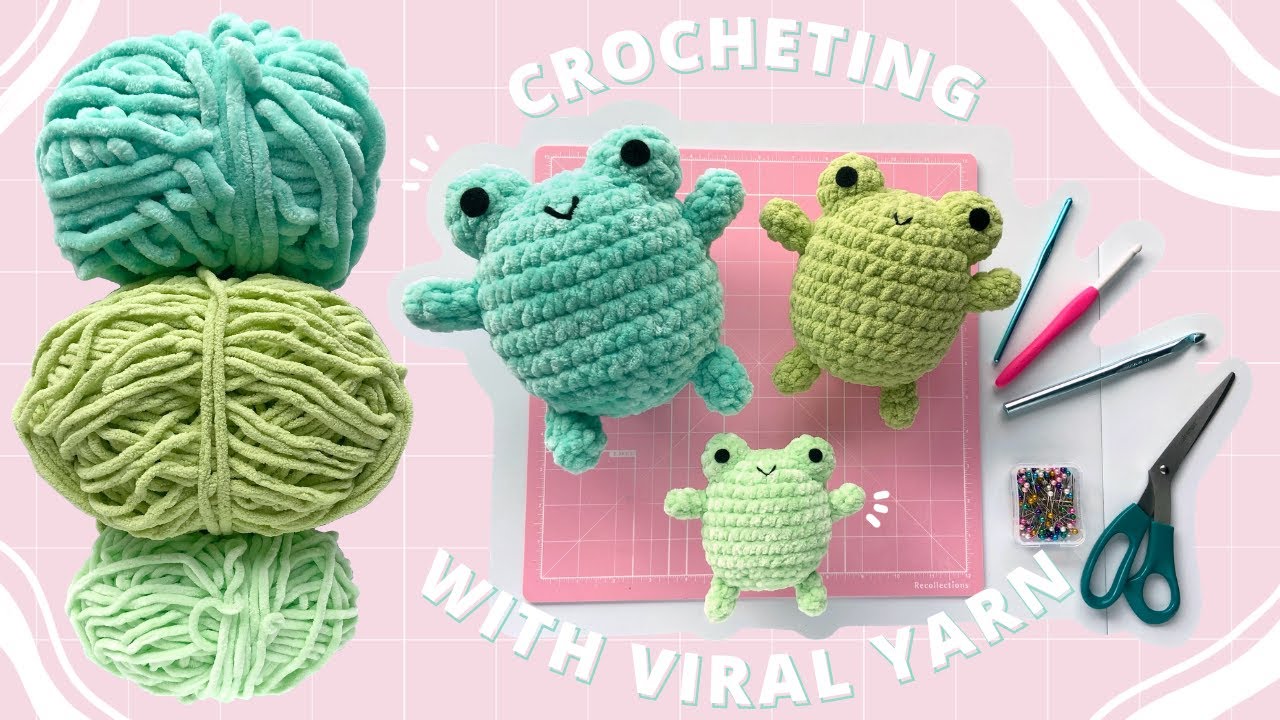 I Tried 3 Fluffy TikTok Yarns | Crochet frogs with me! | Yarn Comparison Using Same Pattern