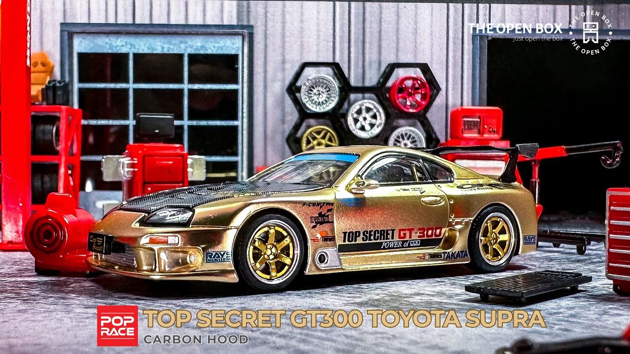 Unboxing POP RACE 1:64 TOP SECRET GT300 TOYOTA SUPRA - Carbon Hood @TheOpenBox858 #162