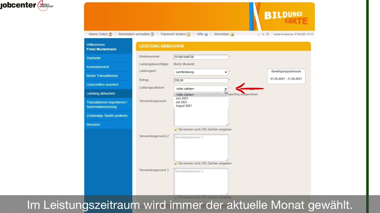 So buchen Sie Leistungen von der Münsterlandkarte ab