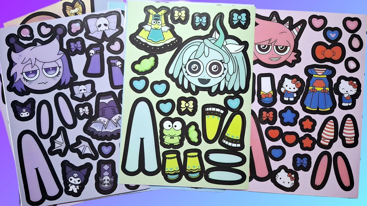 💗 Satisfying Sticker Peeling ASMR | Sprunki x Sanrio Paper DIY 🎀