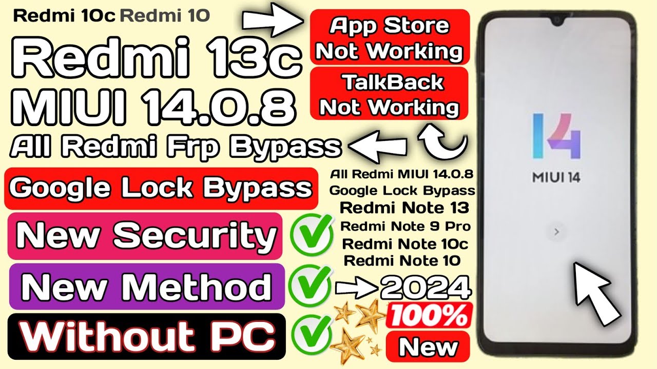 Redmi 13c frp bypass miui 14 | Redmi 13c Frp bypass | Redmi 10c Frp bypass MIUI 14 | Redmi 10c Frp