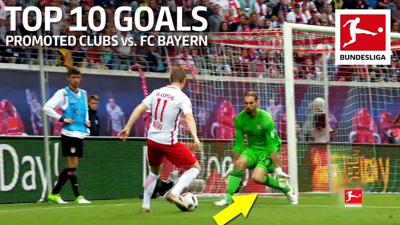 Top 10 Goals by Promoted Clubs vs. FC Bayern M&uuml;nchen - Werner, Podolski & Co.