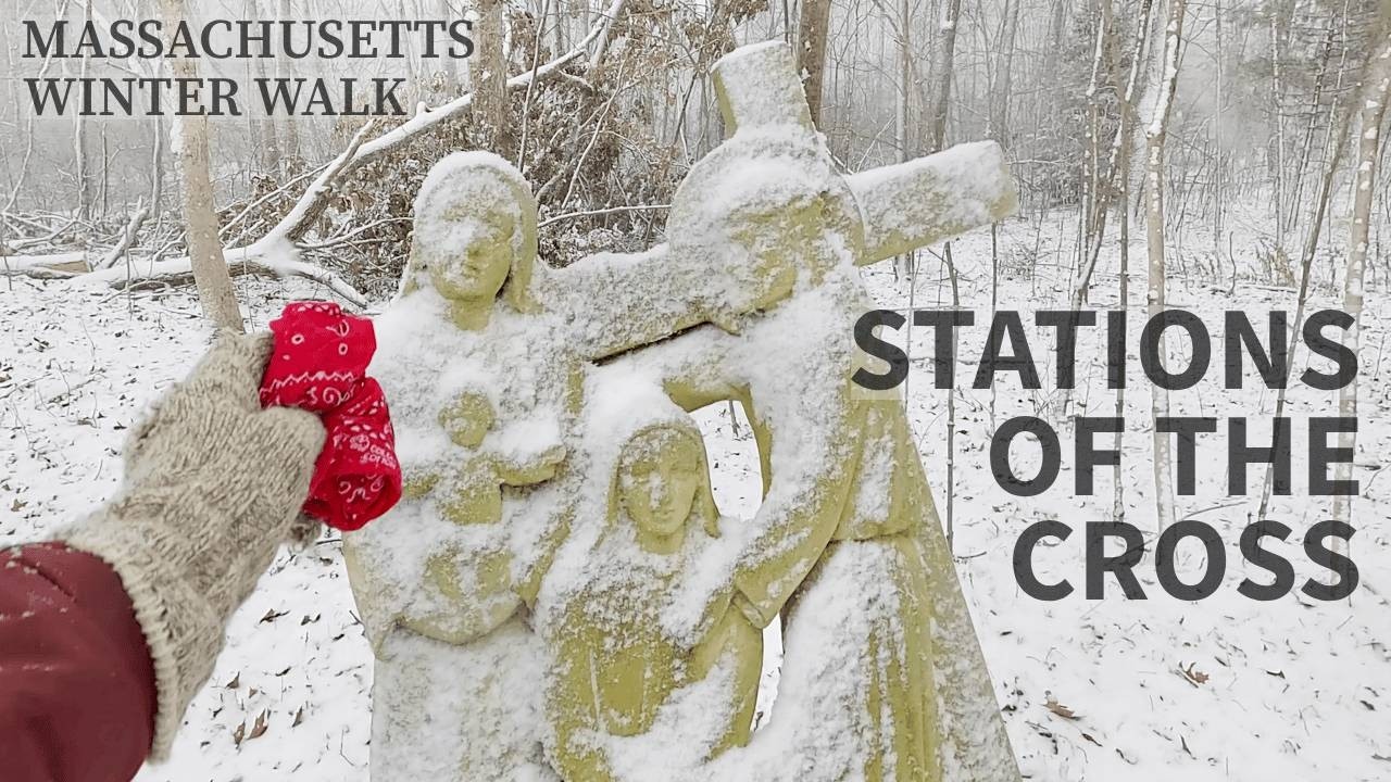 Stations of the Cross in Snowstorm