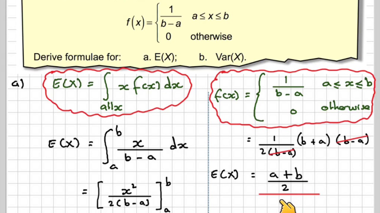 The mean and variance of a continuous uniform distribution
