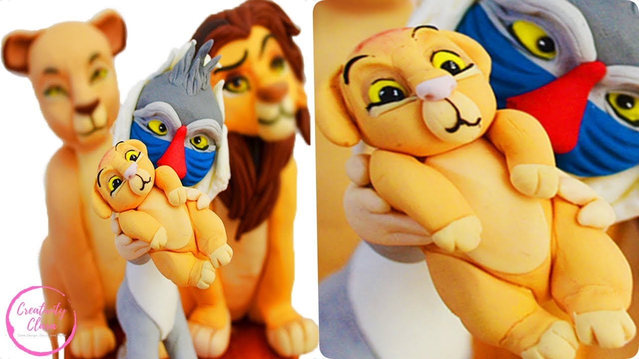 SIMBA THE LION KING FONDANT CAKE TOPPER - TORTA RE LEONE PASTA DI ZUCCHERO