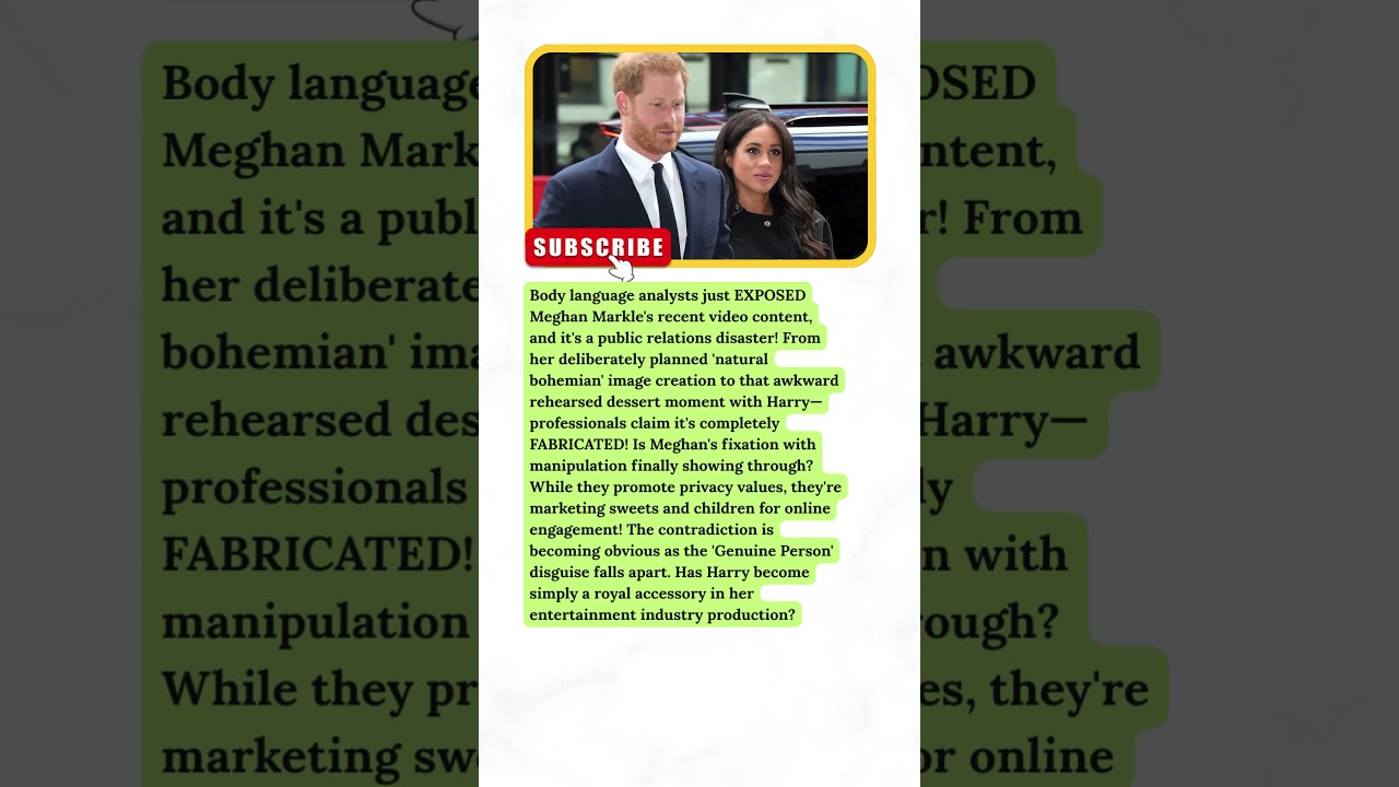 JUST IN: Expert Claims Meghan Markle&rsquo;s Latest Video Was &lsquo;Scripted&rsquo; &mdash; What&rsquo;s the Real Story?