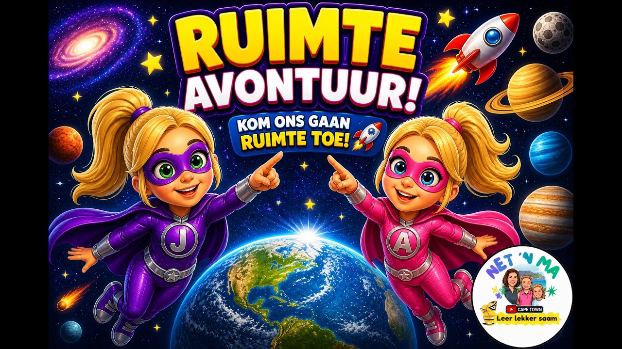 Jessica en Alexa se Ruimte Avontuur -Leer oor Planete vir Kinders