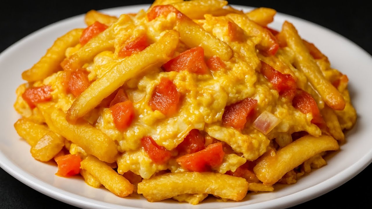 Chipsi yai Tamu sana| How to Make Perfect French Fries with Eggs