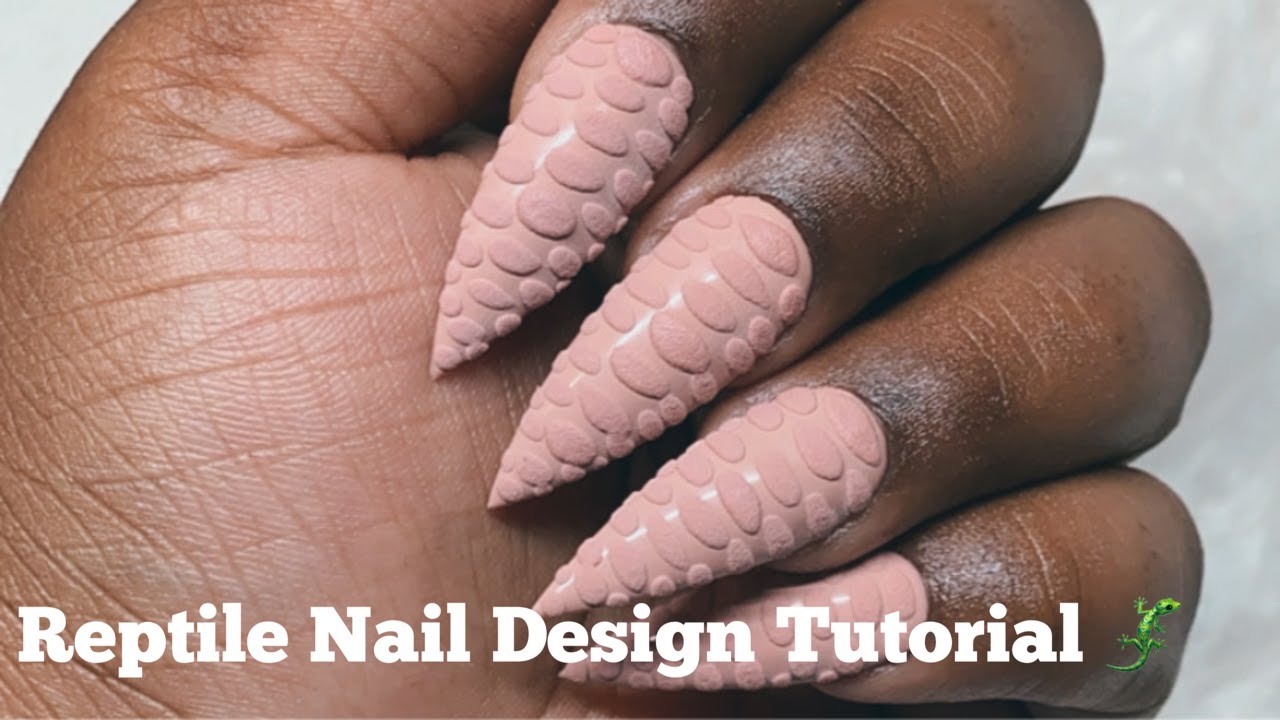3-D Reptile Nail Design 🦎| Press-on Nails| Nail Tutorial| Glam Nailz by Kiyah