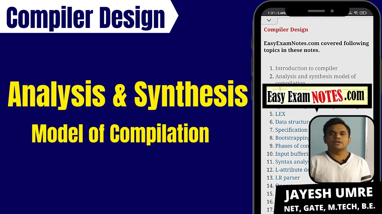 Analysis and synthesis model of compilation in Hindi English | Compiler Design | Jayesh Umre