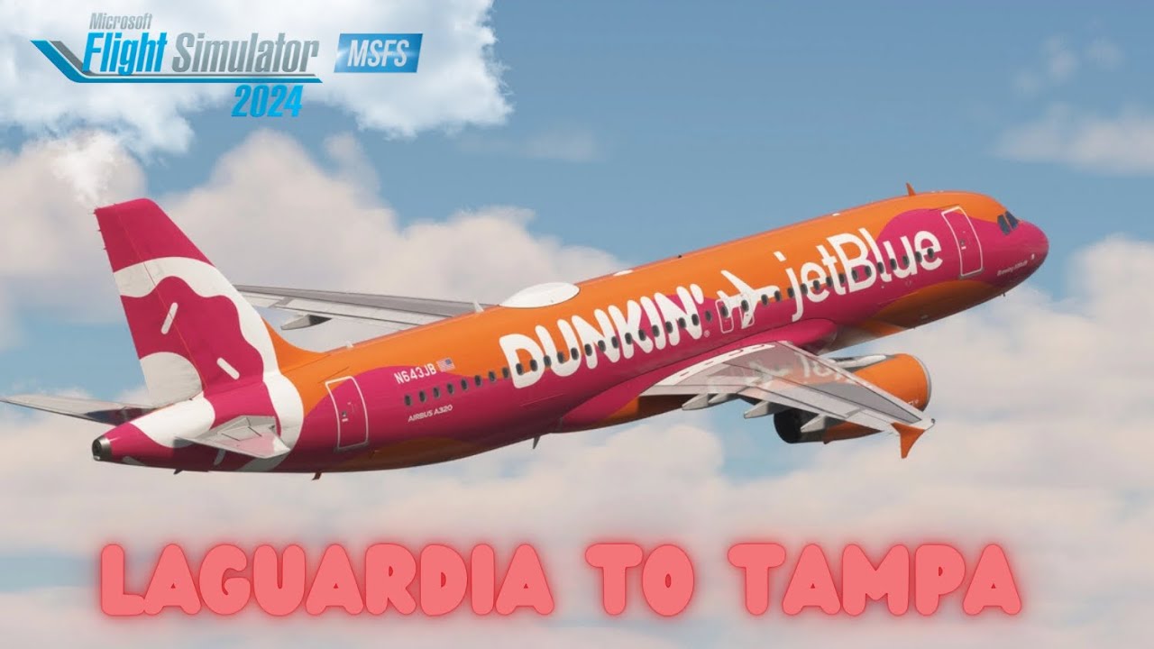 Fenix A320 JetBlue OPS | LaGuardia to Tampa | Full Flight | #msfs2024