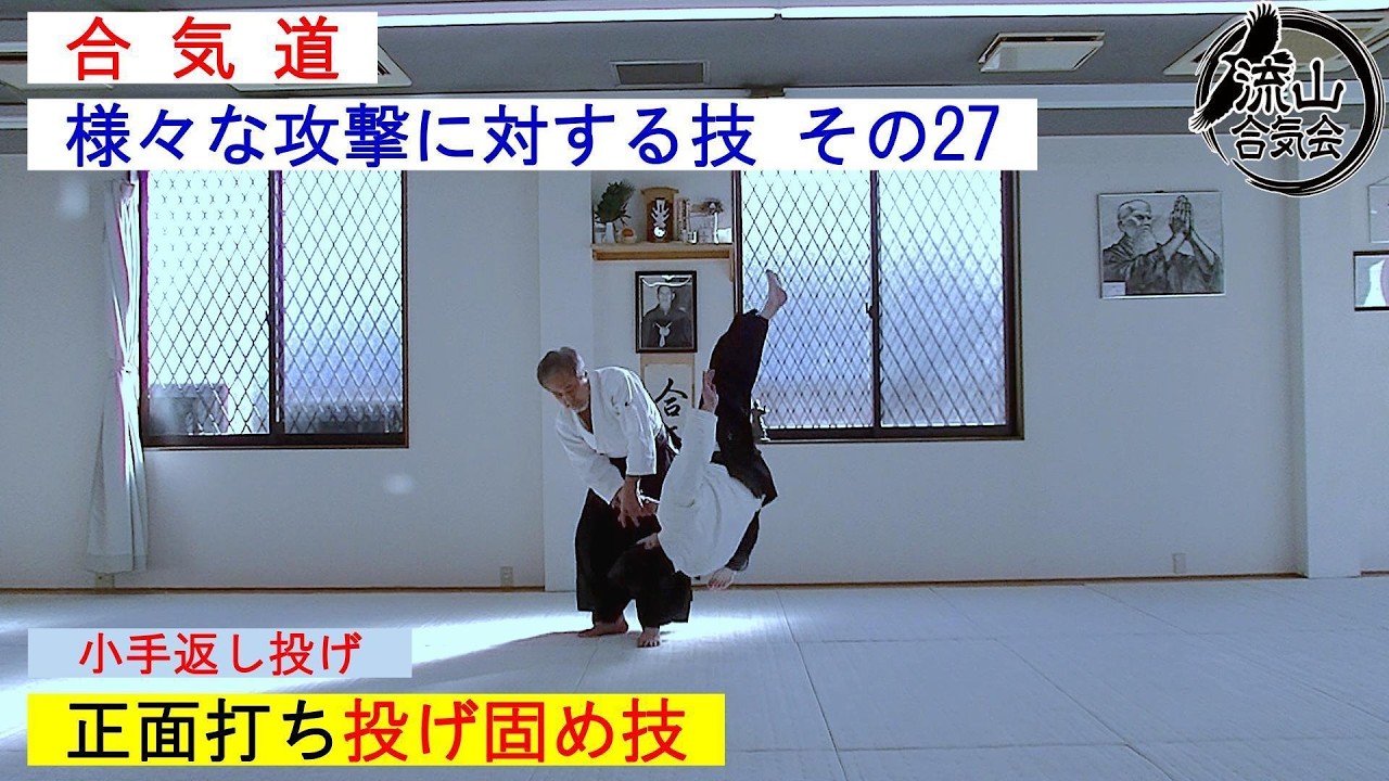 合気道 様々な攻撃に対する技 その27　正面打ち投げ固め技