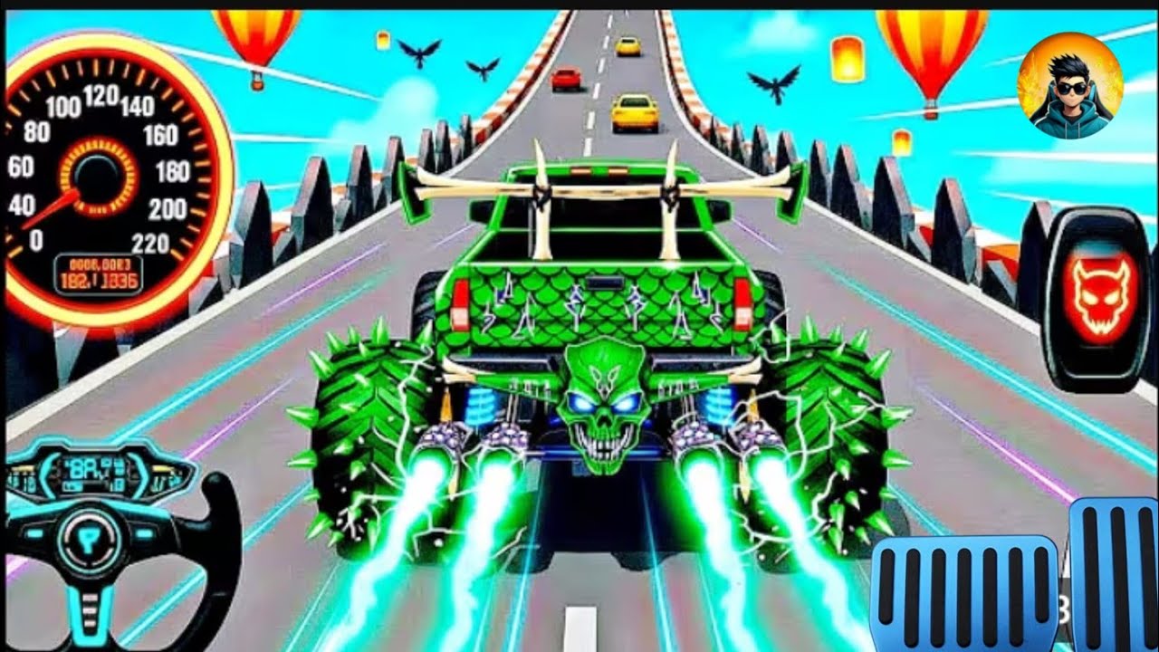 Mega Ramp Monster Car Racing 3D - Extreme Car Stunts -Android Gamepla #MegaRamp #3DGames #CarRacing