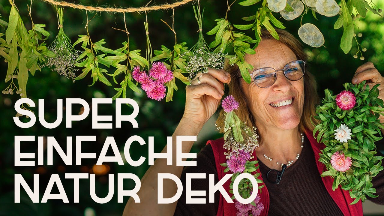 DIY: Geniale Girlanden aus Naturmaterialien, für Feste, Hochzeit, Fenster + Extras 🌿🌼