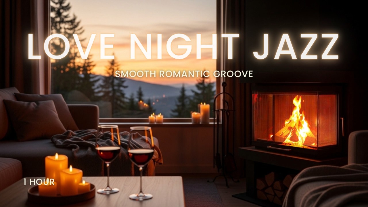 LOVE NIGHT JAZZ 🍷 Romantic Fireplace & Wine Smooth Jazz for Cozy Evenings