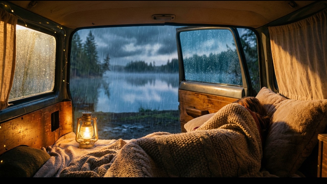 Rain Sounds in Car at Night – Fall Asleep Fast & Deep Sleep for Insomnia