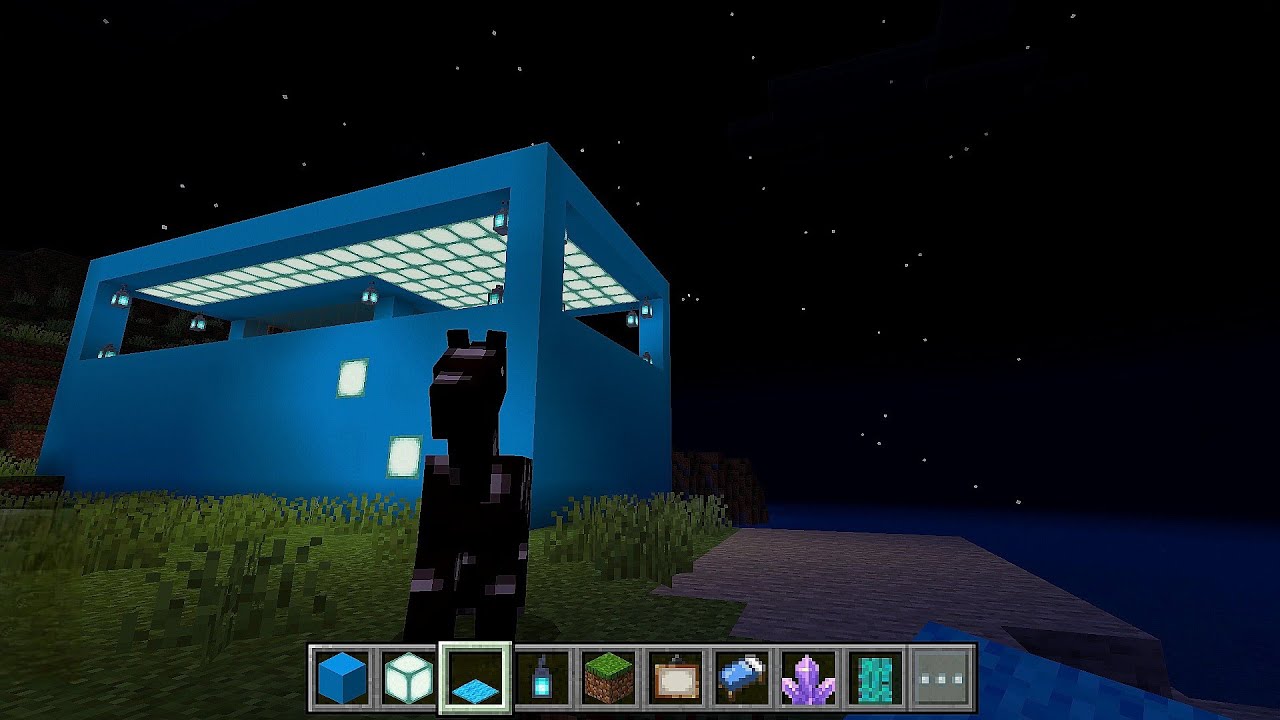 Minecraft: Easy Mini Blue House with Pool Tutorial 🏠💙 | Quick Survival Build