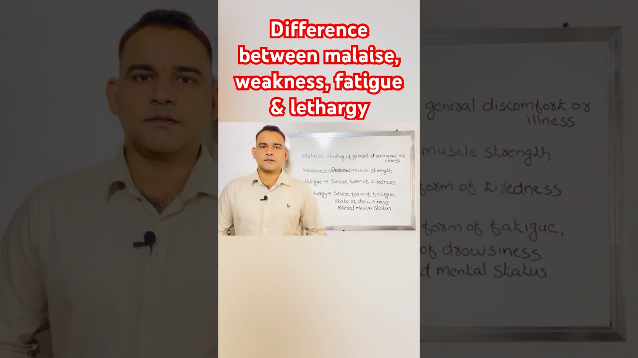 Difference between malaise, weakness, fatigue & lethargy