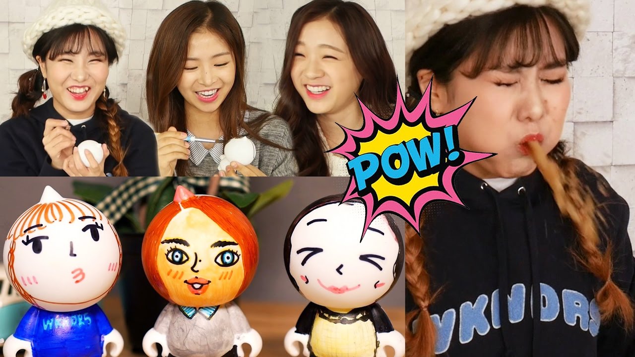 [윤쨔미X에이프릴(채원,진솔)] 아이돌과 툰토이로 서로 그려주고 벌칙으로 충격적인 멘토스 콜라 뿜기 게임! | 윤쨔미TV