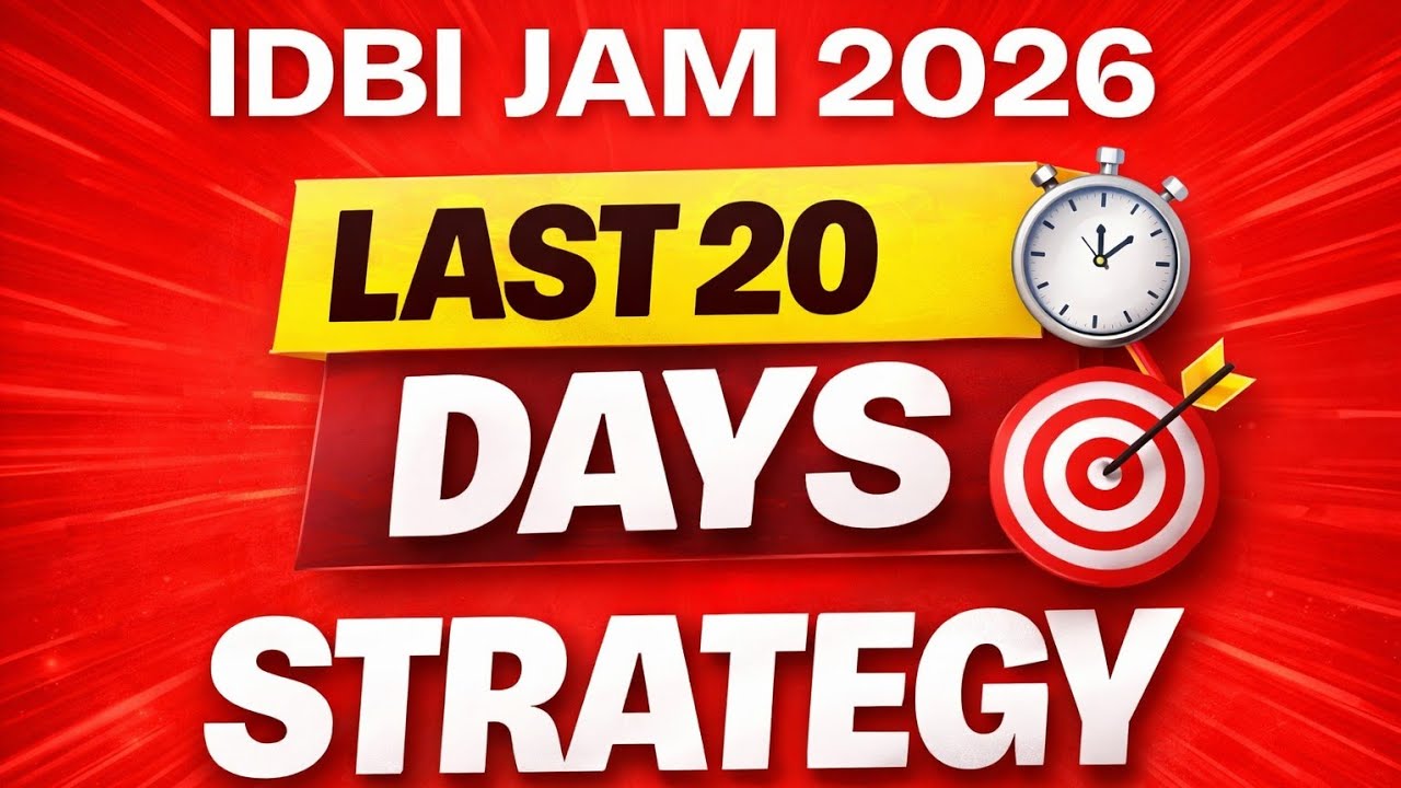  IDBI JAM & AM 2026 Strategy🔥 | How to Crack in 20 Days