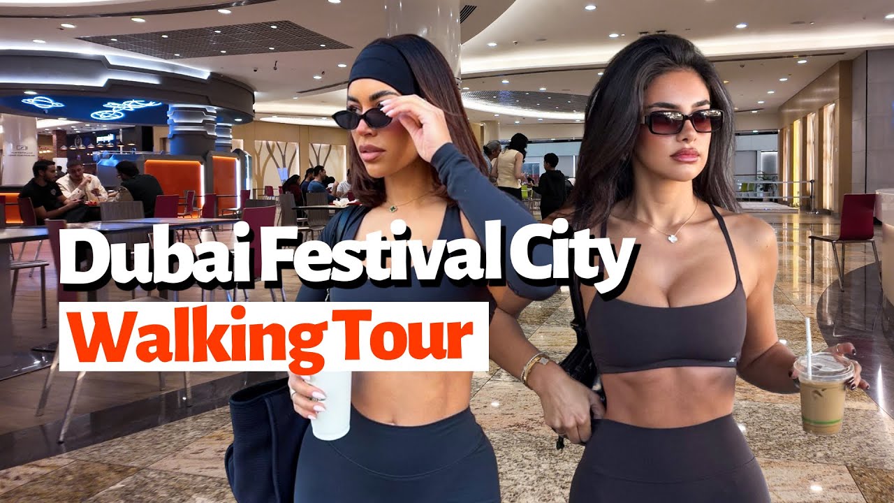 Dubai Festival City Mall Walking Tour 2026 | Shops, Cafes & Views in 4K