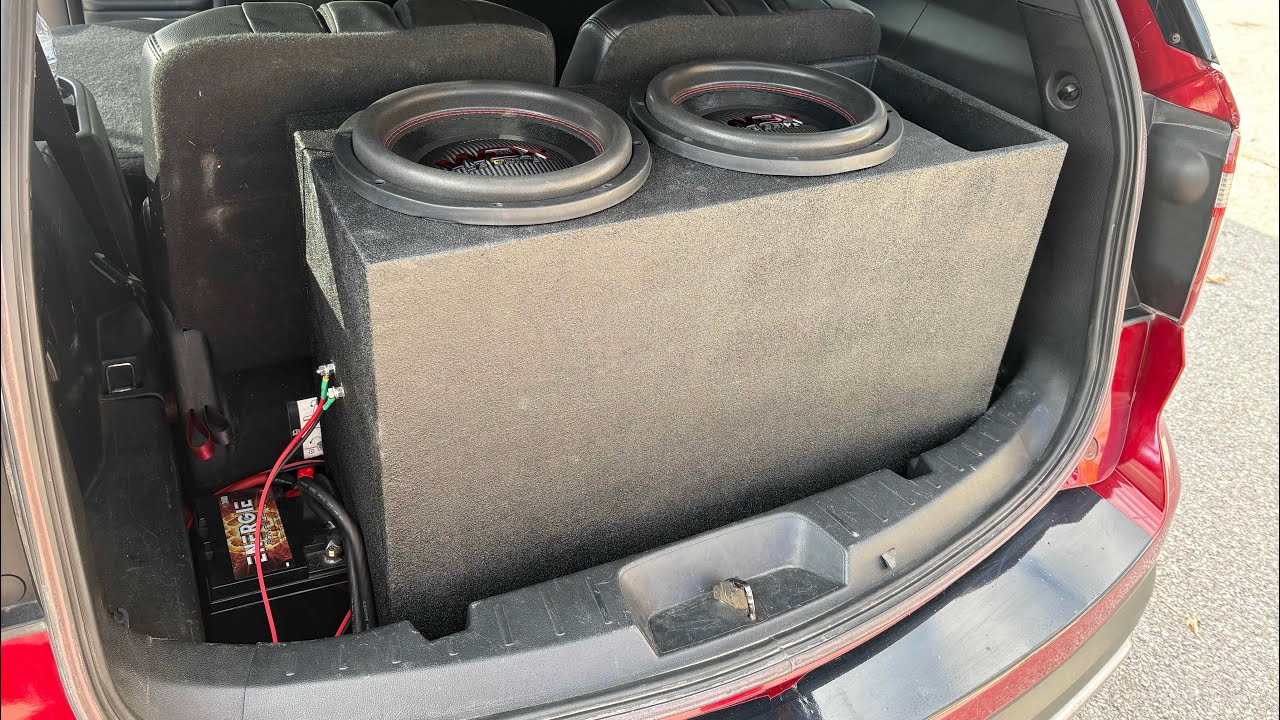 Custom 12 box I built. 5.4 cubes tuned at 37hz with 60 inches of port