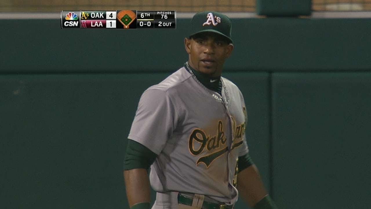 Cespedes shows off great arm in back-to-back games