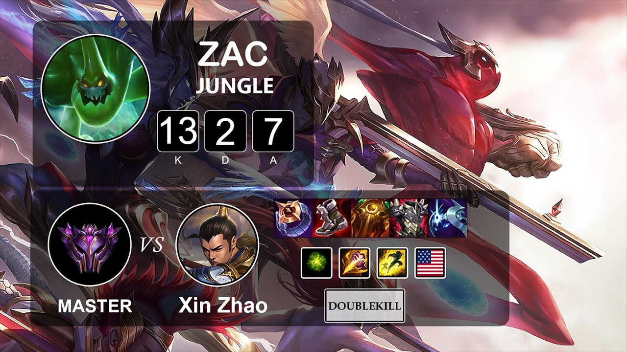 Jungle Zac vs Xin Zhao - LOL NA Master Season 11 Patch 11.19