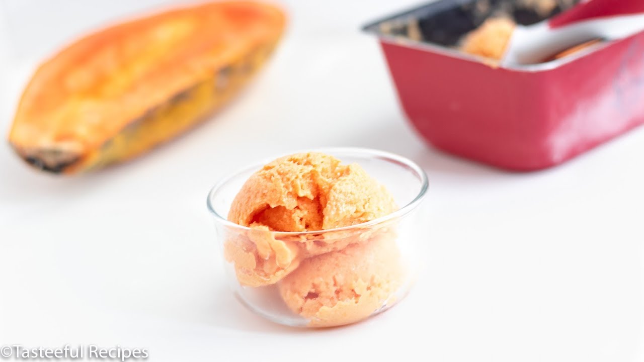 No-Churn Papaya Frozen Yogurt⎮Tasteeful Recipes