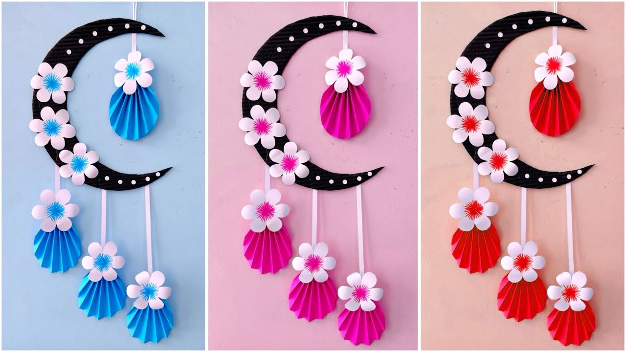 Unique Moon Wall Hanging / Quick Paper flower  Craft Home Decoration / Easy Wall Mate DIY Wall Decor