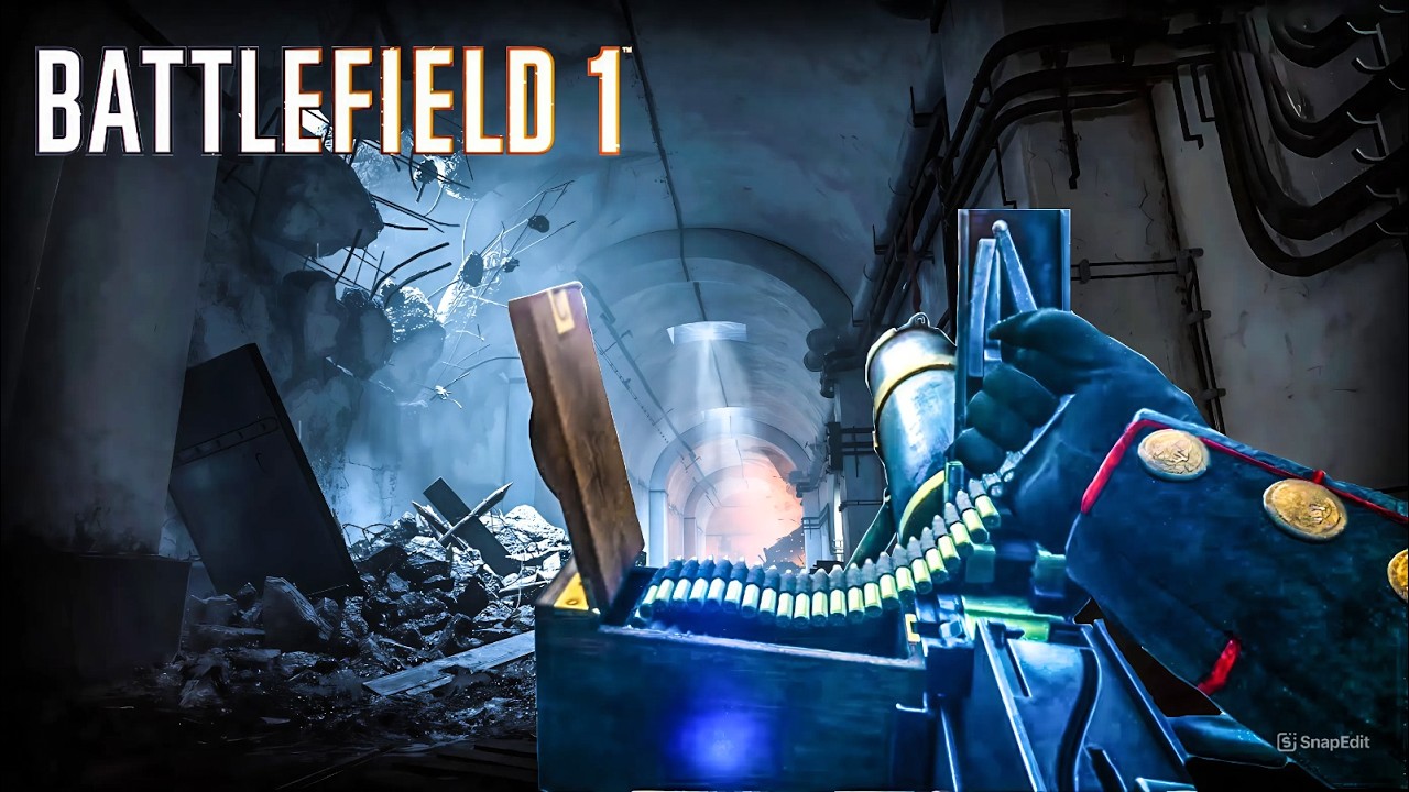 Battlefield 1 Multiplayer Gameplay M1917 MG Weapon No Commentary 4K