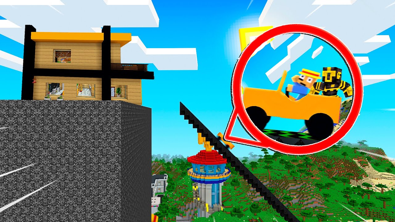 CONSTRUIMOS UNA RAMPA DE 9999 METROS EN LA CASA DE MASSI EN MINECRAFT 😱