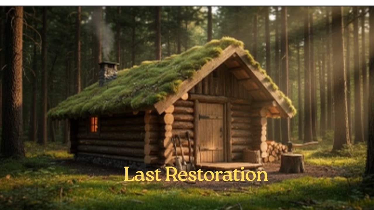 I Built a Survival House Alone in the Larch Woods 🌲 | ASMR