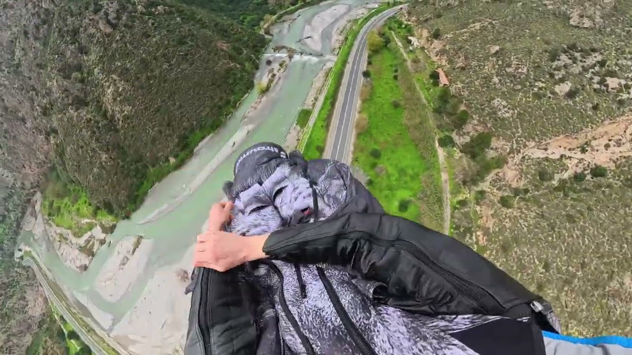 Wingsuit Basejump, exit Spanish Yoga, Spain