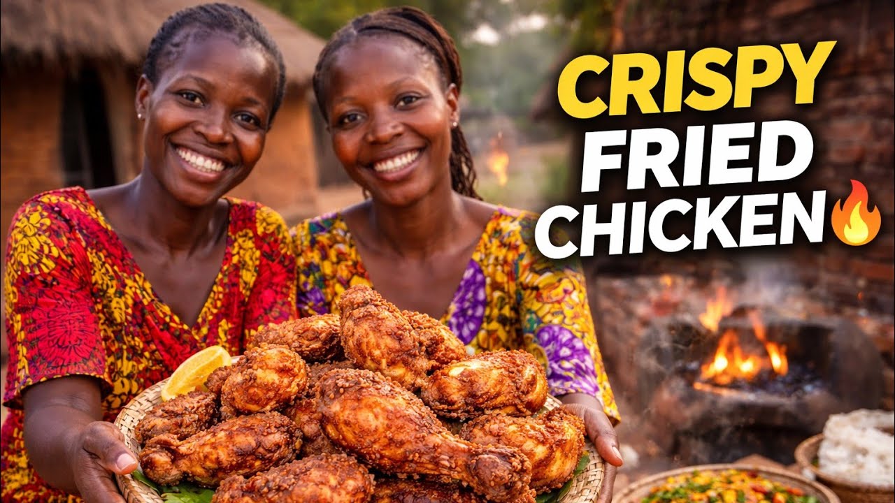 Village KFC hits different 🍗🔥 Crispy chicken, coconut rice & ugali—pure African soul food 😍