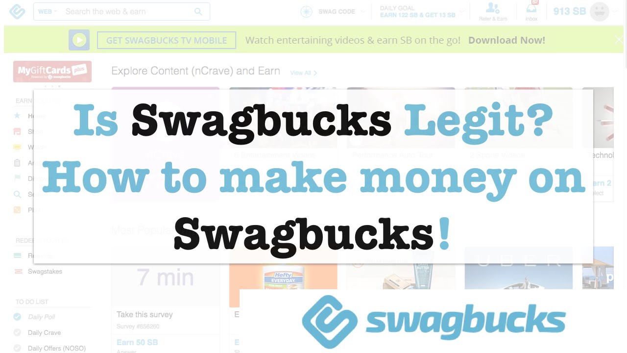Is Swagbucks Legit? How to make money on Swagbucks!