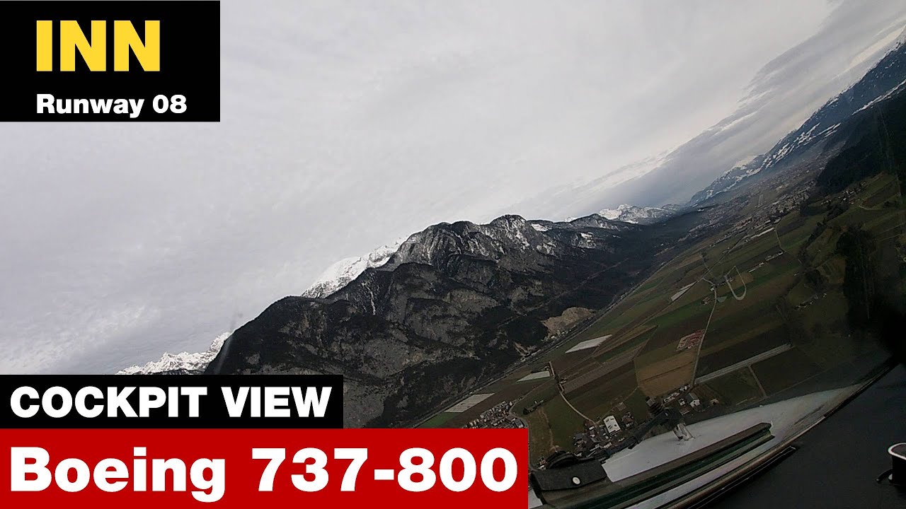 COCKPIT VIEW LANDING at Innsbruck Airport (INN) | Boeing 737-800