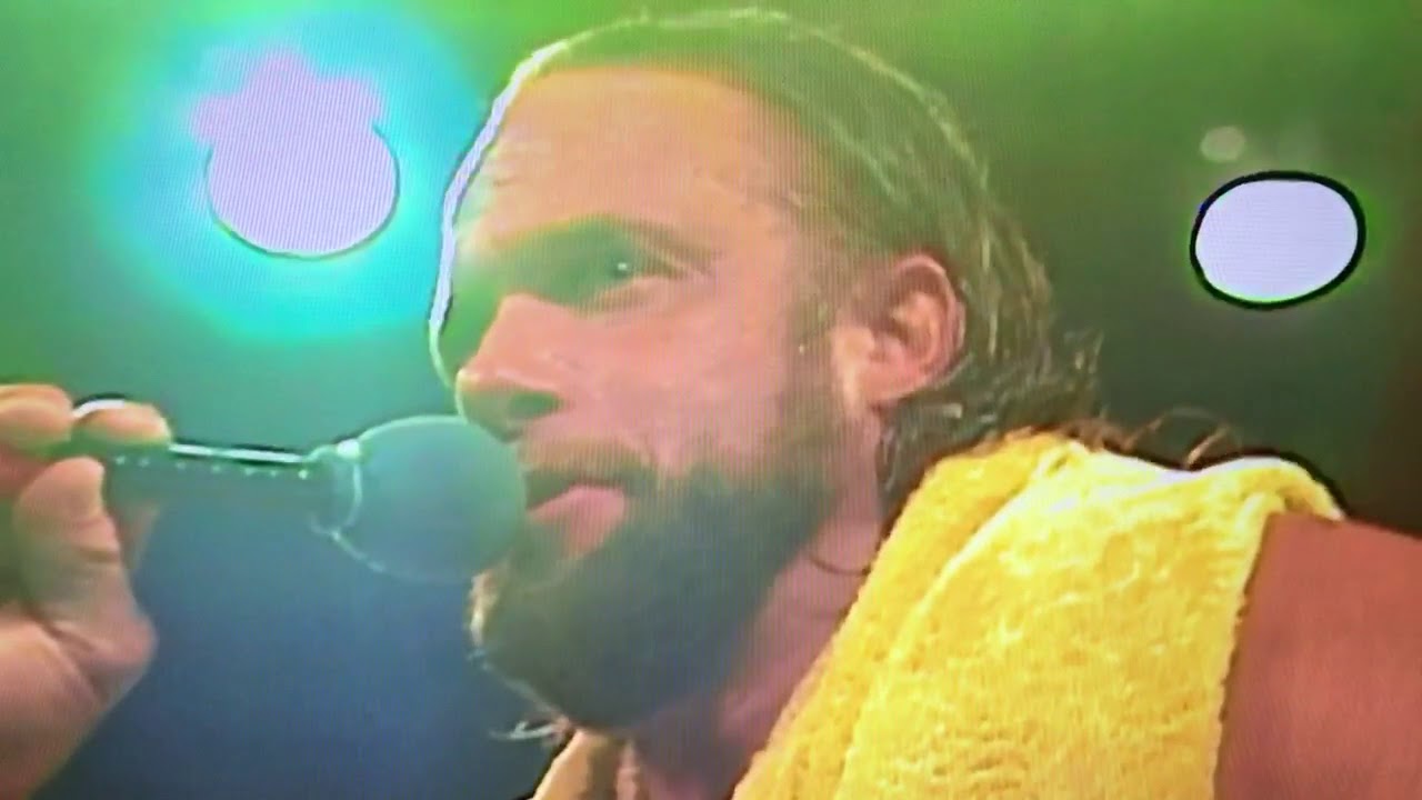 Macho Man cuts a promo on Andre The Giant