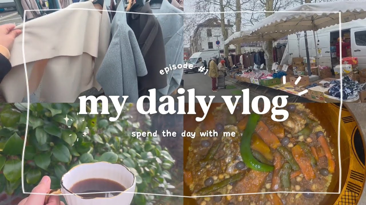 VLOG نهاري كامل✨️| قهوة الصباح☕️،دورة فالمرشي🛍+كسكسي تونسي يدفّي🥘