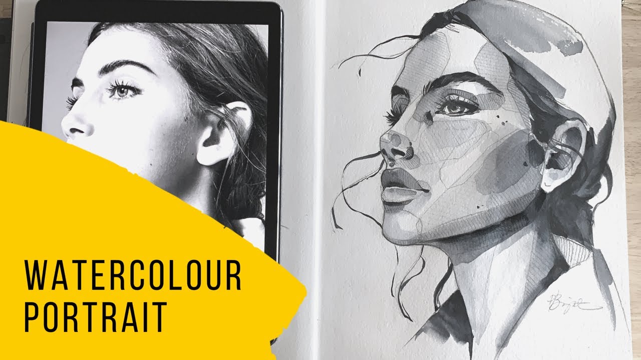 WATERCOLOUR PORTRAIT V.3 | Speed-time video process