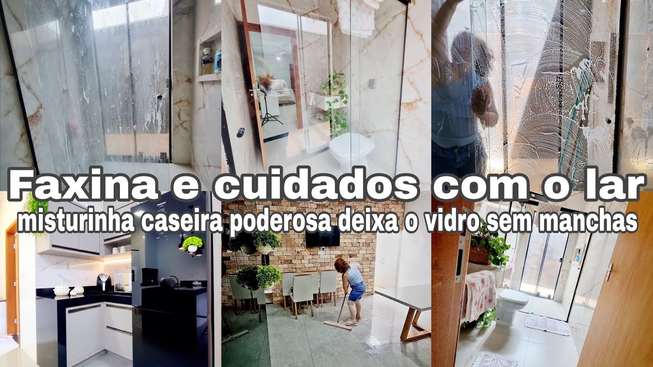 Faxina no banheiro com a misturinha caseira que ,tirou toda manchas do box 