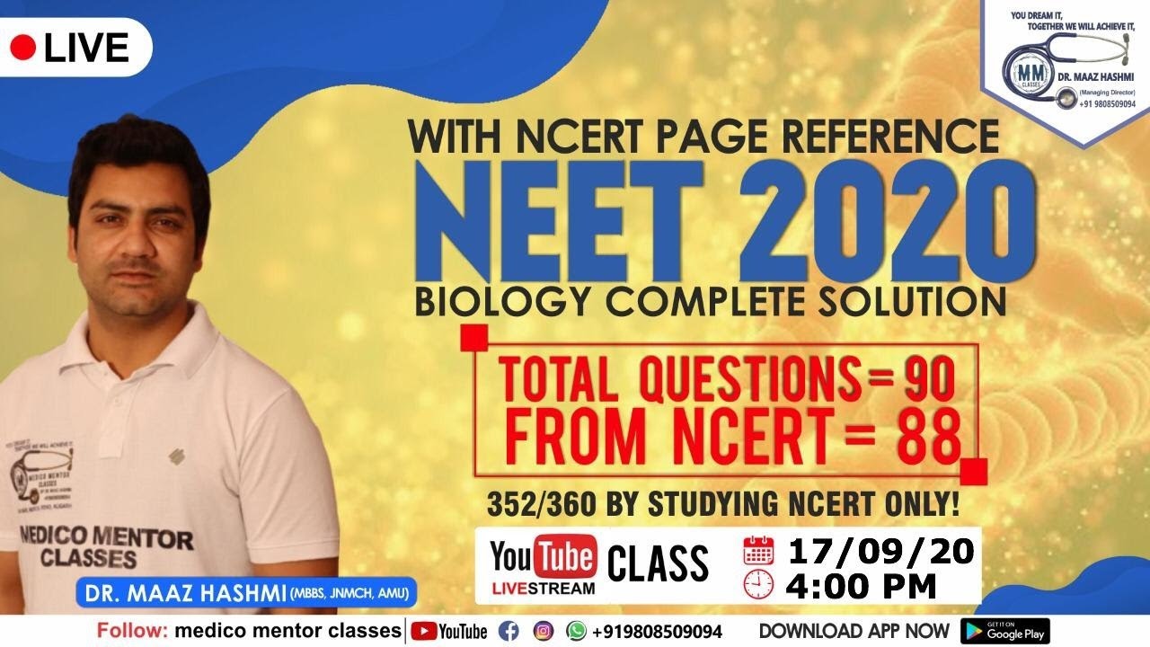 NEET 2020 BIOLOGY COMPLETE SOLUTION | WITH NCERT PAGE REFERENCE | DR. MAAZ HASHMI