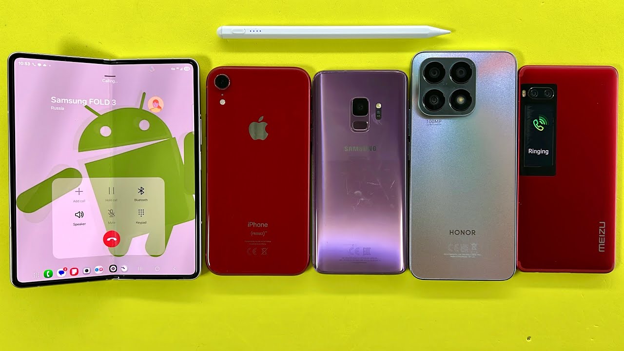 Samsung Z Fold3 calling iPhone XR, Samsung S9, Honor X8, MEIZU Pro7 Incoming Outgoing Calls 