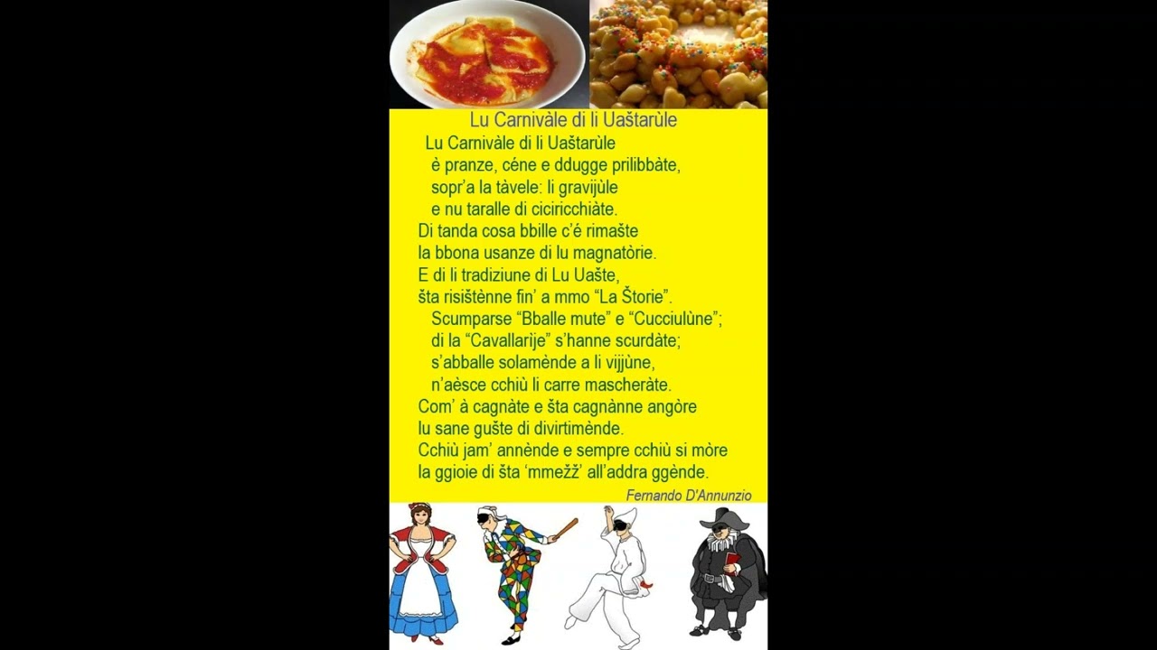 Lu Carnivàle di li uastarùle - di Fernando D'Annunzio - dialetto abruzzese