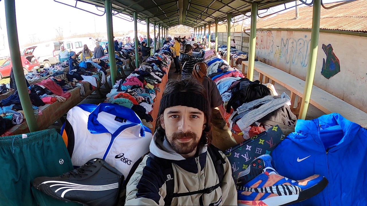 Thrifting la un târg rural din Banat: haine vintage sport de calitate (SERGIO TACCHINI, ASICS, PUMA)