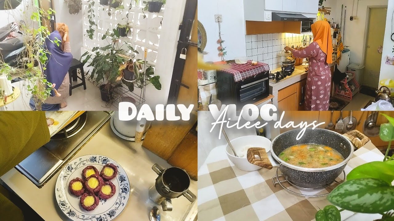 Vlog ibu rumah tangga sederhana | sup ayam hainan | pie ubi ungu | unboxig seprei bonita aestetik