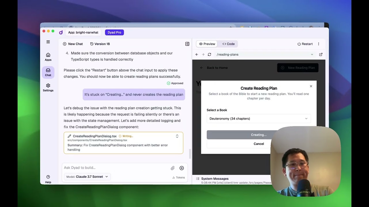 Dyad Build a Bible App: Part 4 - Setup Supabase Database (no coding experience required!)