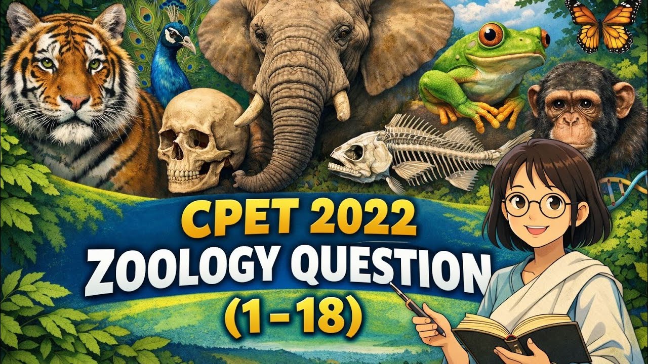 CPET 2020 Zoology Solved Papers | MCQ Discussion 1-18 by Shree Ma’am | CUET, NEET, SSB PGT