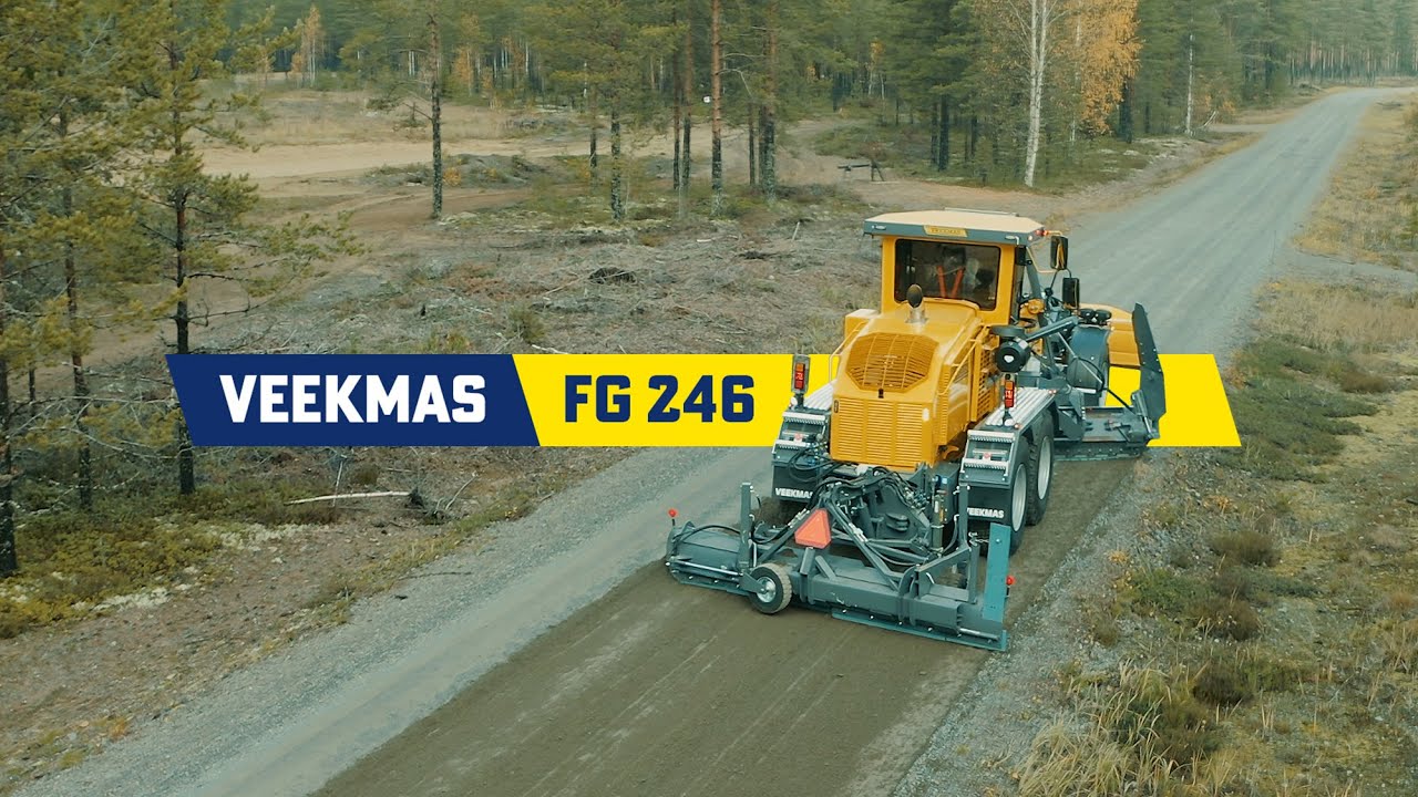 Kuusipyörävetoinen Veekmas FG 246 -tiehöylä Pohjolan vaativiin olosuhteisiin