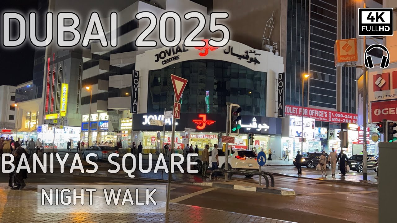 Baniyas Square Dubai Cheapest Market |  Baniyas Square 4k Night walking tour